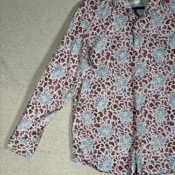 Tommy Bahama Jeans Shirt Men’s Size M Island Crafted Blue Red Floral Print L/S - Picture 6 of 14